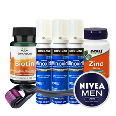 Set Complet Pentru Cresterea Parului/ Barbii, Tratament Pentru 3 Luni - Scalp/Ten Sensibil