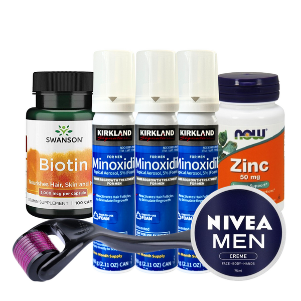 Set Complet Pentru Cresterea Parului/ Barbii, Tratament Pentru 3 Luni - Scalp/Ten Sensibil