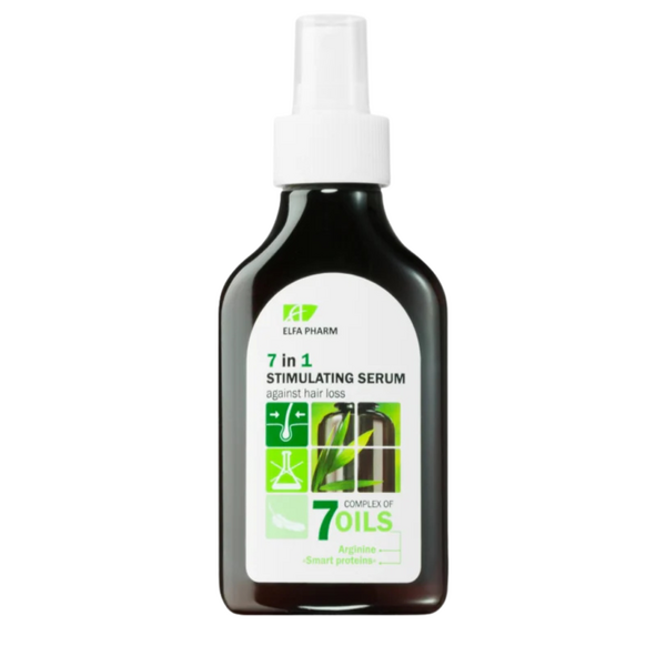 Ser Stimulator împotriva Căderii Părului 7in1 - Complex 7 Uleiuri Naturale, 100ml, Elfa Pharm / cu pulverizator