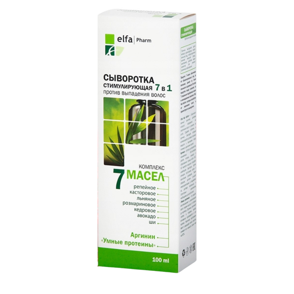 Ser Stimulator împotriva Căderii Părului 7in1 - Complex 7 Uleiuri Naturale, 100ml, Elfa Pharm / cu pulverizator