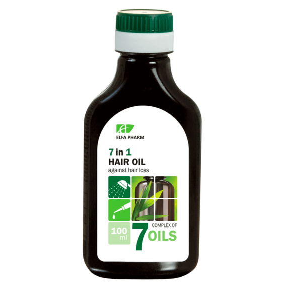 Ulei Stimulator împotriva Căderii Părului 7in1 - Complex 7 Uleiuri Naturale, 100ml, Elfa Pharm / Cu pipetă