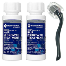 Minoxidil Member's Mark 5%, 2 Luni Aplicare,Dermaroller Cu Capac Protector,Tratament Pentru Barba / Scalp