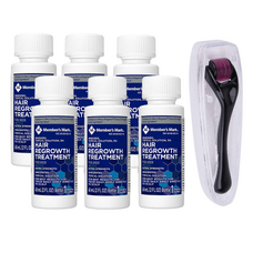 Minoxidil Member's Mark 5%, 6 Luni Aplicare ,Dermaroller Cu Carcasa Protectoare,Tratament Pentru Barba / Scalp/ Pipeta Inclusa