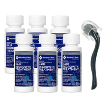 Minoxidil Member's Mark 5%, 6 Luni Aplicare ,Dermaroller Cu Capac Protector,Tratament Pentru Barba / Scalp/ Pipeta Inclusa