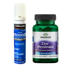 Spuma Minoxidil Kirkland 5% + Zinc Picolinate, 22 mg, Swanson, 60 capsule, Tratament pentru barba/scalp
