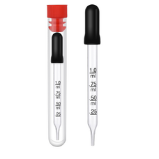 Pipetă din sticlă de 1 ml + Recipient din plastic pentru protectie