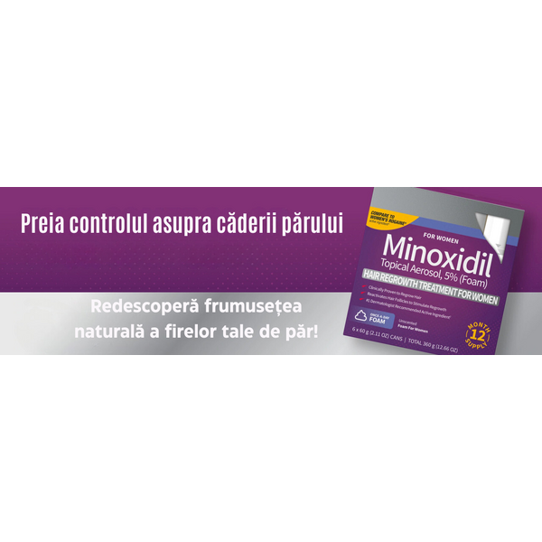 Tratament Anti-Cădere a Părului Kirkland Minoxidil 5% pentru Femei - Spumă Fără Parfum, 12 luni aplicare