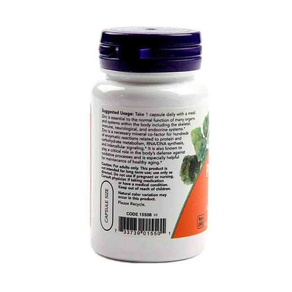 Zinc Picolinate, 50mg, Now Foods, 60 capsule - 2 luni administrare, Tratament Pentru Barba / Scalp