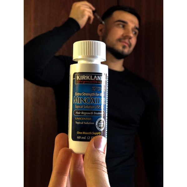 Minoxidil Kirkland 5%, 3 Luni Aplicare, Dermaroller Cu Capac Protector, Tratament Pentru Barba / Scalp