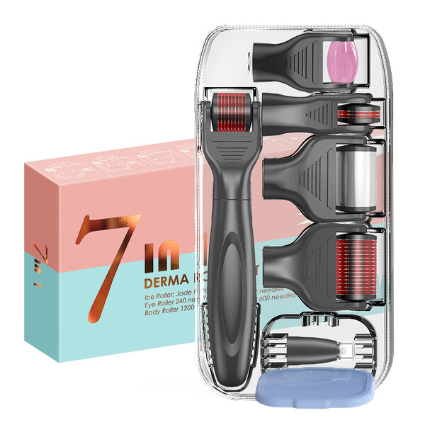 Set 7-în-1 Derma Roller cu Microace, Rolă din Jad și Rolă cu Gheață pentru Îngrijirea Feței și Corpului