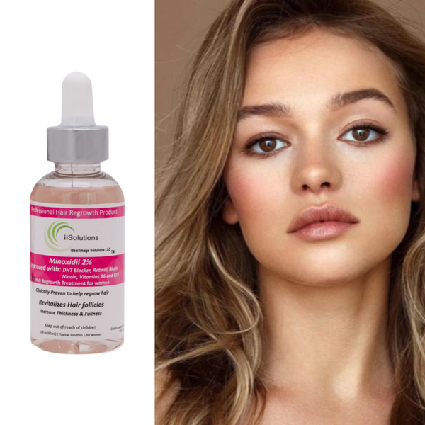 Minoxidil iiSolutions 2%, Pentru Femei, 1 Luna Aplicare, Now Biotin 5000 mcg, 60 capsule, Tratament Impotriva Caderii Parului La Femei