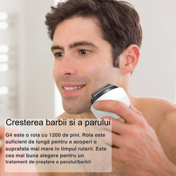 BioRoller , 1200 ace din otel inoxidabil, 3 luni utilizare, Tratament Pentru Barba / Scalp