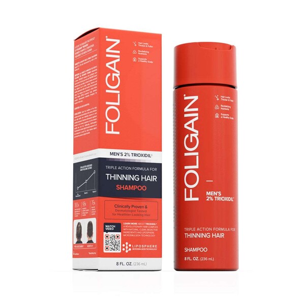 FOLIGAIN Sampon Pentru Cresterea Parului La Barbati Cu 2% Trioxidil, 236 ml