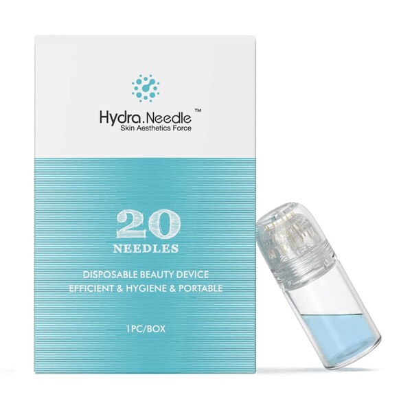 Dermaroller Hydra Needle 20, Aplicator de  ser cu micro ace Titan, Anti-îmbătrânire, Îngrijire față/păr și creșterea bărbii, Reutilizabil