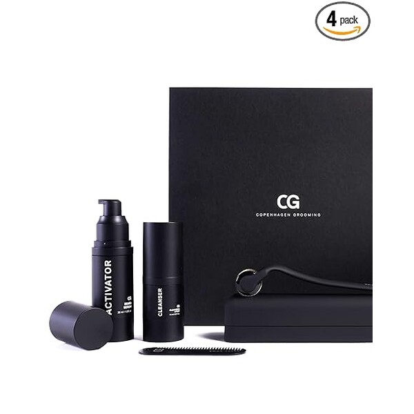 Copenhagen Grooming - Set de creștere a bărbii, Beardroller, Activator, Cleanser, Keychain comb