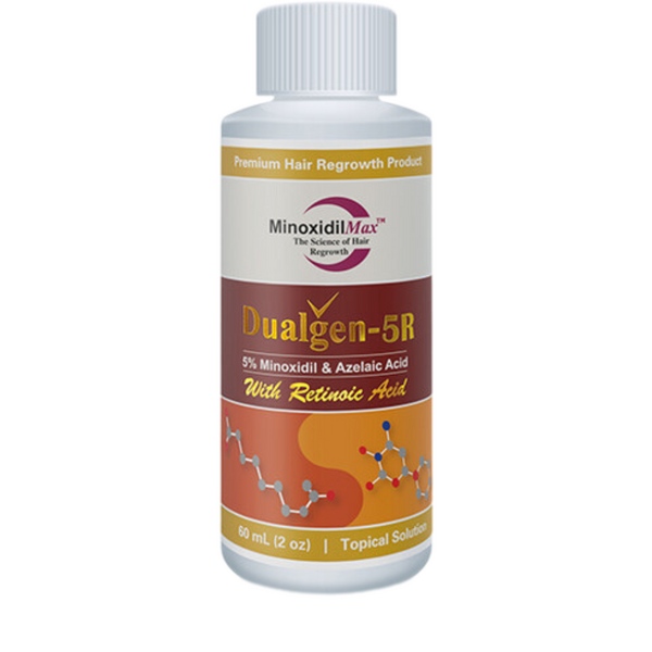 Minoxidil 5% Dualgen 5-R - Viteza medie de absorbtie, Eficienta Dubla, 2 luni aplicare, Unisex