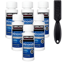 Minoxidil Kirkland 5%, 6 Luni Aplicare + Perie Curatare Impuritati, Tratament Pentru Barba / Scalp