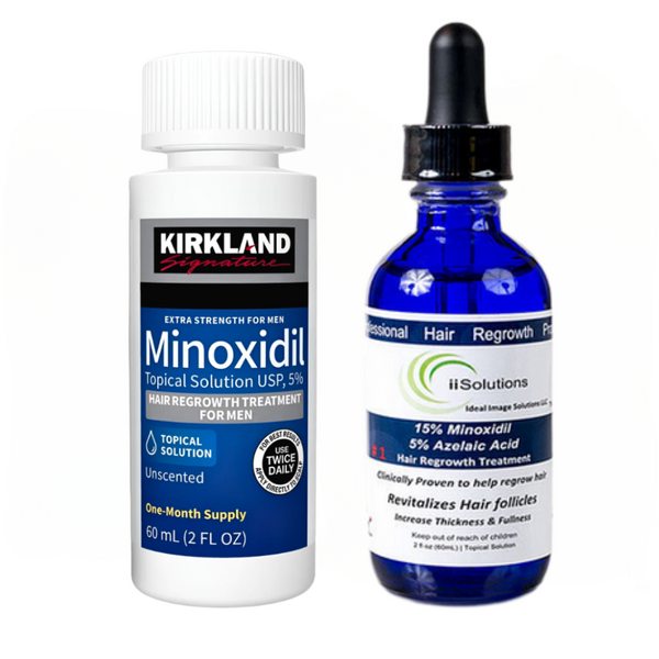 Minoxidil iiSolutions 15%, Minoxidil Kirkland 5%, 2 luni aplicare, Tratament Pentru Barba / Scalp