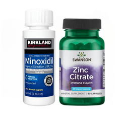 Minoxidil Kirkland 5% + Zinc Citrate, 30 mg, Swanson, 60 capsule, Tratament pentru barba/scalp