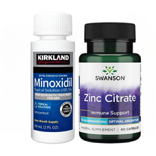 Minoxidil Kirkland 5% + Zinc Citrate, 50 mg, Swanson, 60 capsule, Tratament pentru barba/scalp