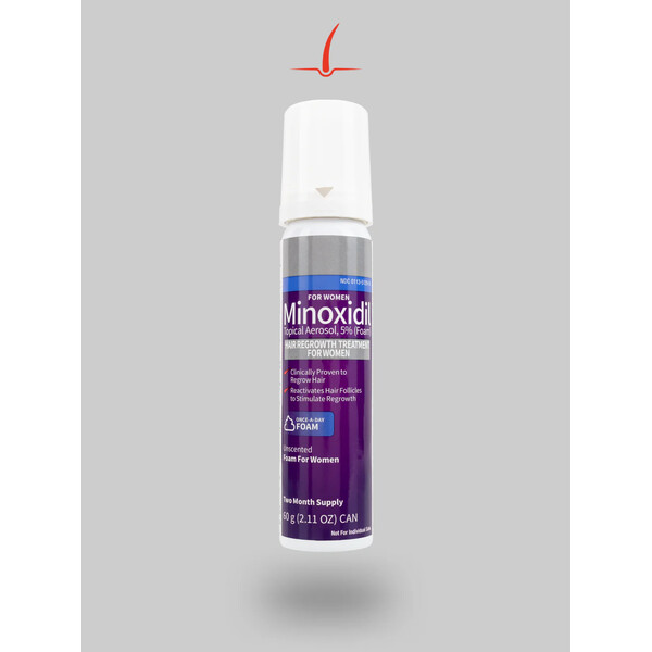 Tratament Anti-Cădere a Părului Kirkland Minoxidil 5% pentru Femei - Spumă Fără Parfum, 2 Luni Aplicare