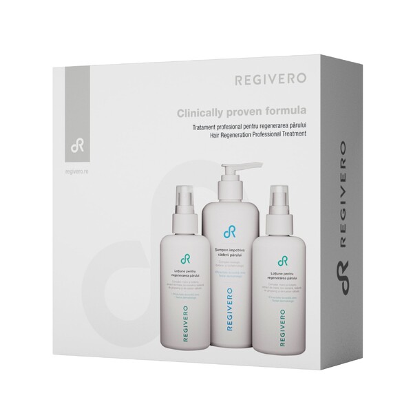 Set Regivero - Tratament natural profesional pentru regenerarea si cresterea parului