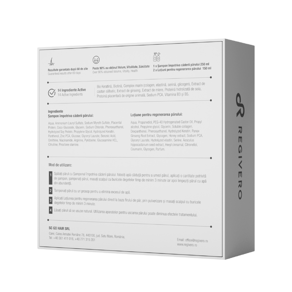 Set Regivero - Tratament natural profesional pentru regenerarea si cresterea parului