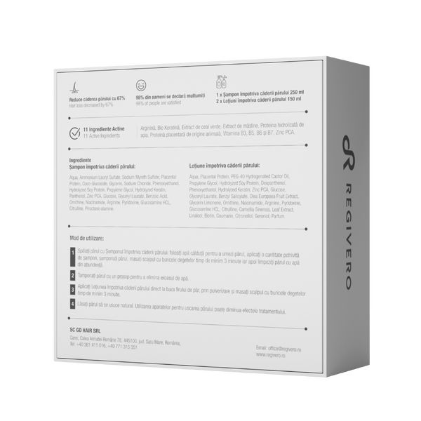 Set Regivero - Tratament natural profesional impotriva caderii parului