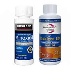 Minoxidil Dualgen 10% + Minoxidil Kirkland 5%, 2 luni aplicare, Tratament Pentru Barba / Scalp