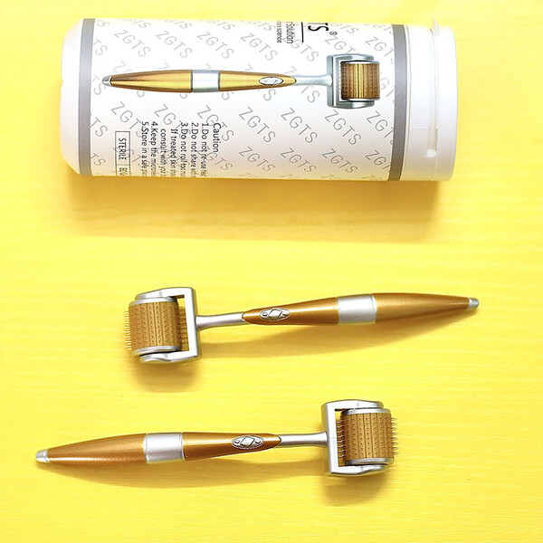 Dermaroller ZGTS Cu Capac Protector, 192 ace din titan, 3 luni utilizare, Tratament Pentru Barba / Scalp