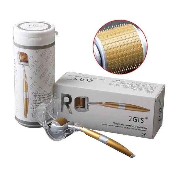 Dermaroller ZGTS Cu Capac Protector, 192 ace din titan, 3 luni utilizare, Tratament Pentru Barba / Scalp