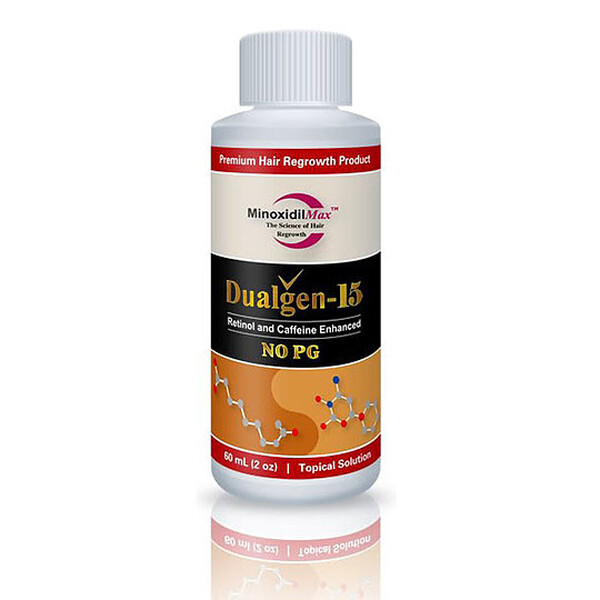 Minoxidil Dualgen 15% fara PG, 1 Luna Aplicare +Dermaroller, Tratament Pentru Barba / Scalp