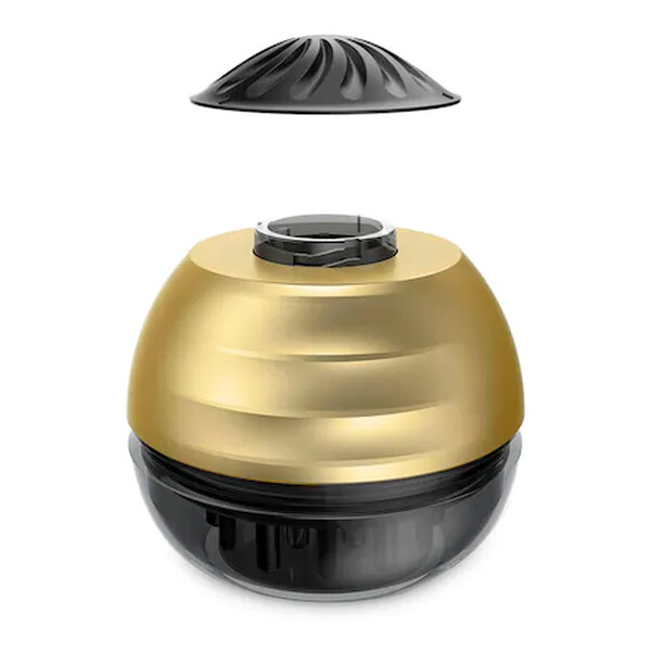 Dispozitiv 2-în-1 pentru masaj capilar, cu funcție de dozare și aplicator pentru uleiuri esențiale și tratamente capilare lichide, Auriu/Negru