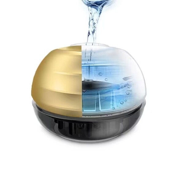 Dispozitiv 2-în-1 pentru masaj capilar, cu funcție de dozare și aplicator pentru uleiuri esențiale și tratamente capilare lichide, Auriu/Negru