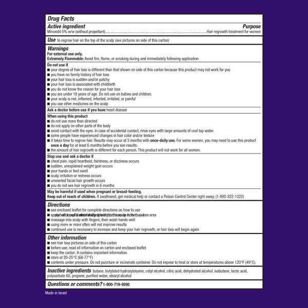 Spuma - Minoxidil Equate 5%, Tratament Impotriva Caderii Parului, pentru Femei, 1x 60ml, 2 luni aplicare