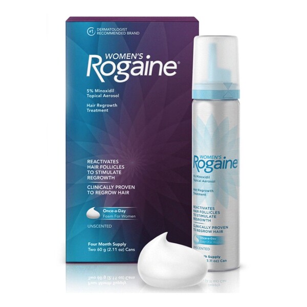 Spuma - Minoxidil Rogaine 5%, Tratament Impotriva Caderii Parului, pentru Femei, 1x 60ml, 2 luni aplicare