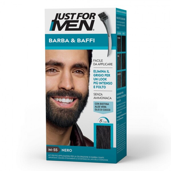 VOPSEA PENTRU BARBA SI MUSTATA JUST FOR MEN REAL BLACK M-55 - Negru