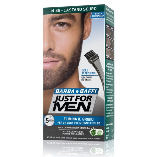 VOPSEA PENTRU BARBA SI MUSTATA JUST FOR MEN CASTANO SCURO M-45 - Saten Inchis